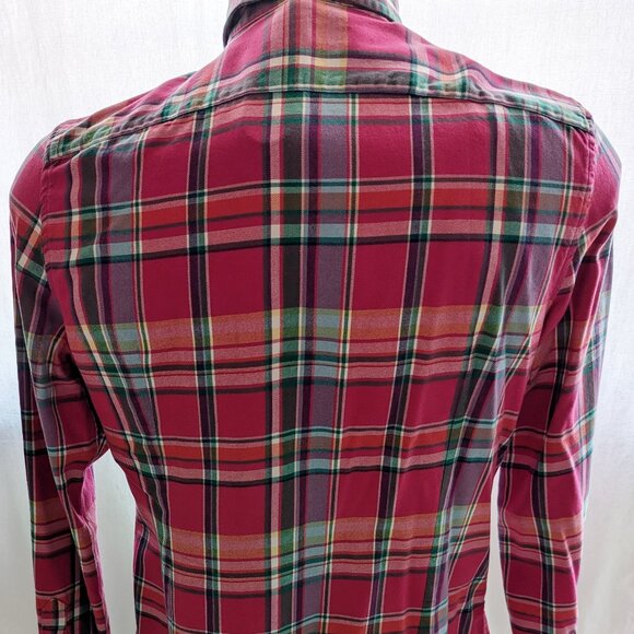 Polo Ralph Lauren  Cotton Plaid Button Down Shirt Size XL Dark Pink Green Colors - Picture 4 of 13
